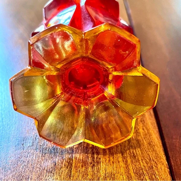 Fenton Amberina Glowy Glass Colletion Swung glass, Compote, and Trinket Dish